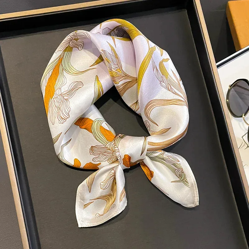 Fashion 100% Real Silk Scarf 53cm Small Neck Wrap Scarf