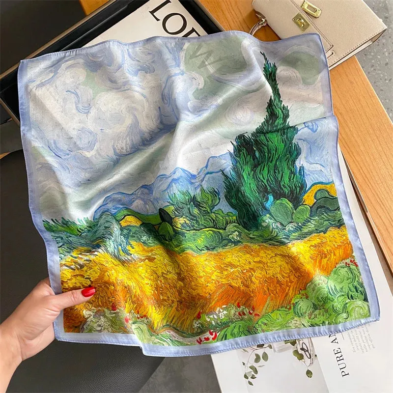 Fashion 100% Real Silk Scarf 53cm Small Neck Wrap Scarf