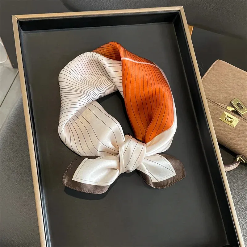 Fashion 100% Real Silk Scarf 53cm Small Neck Wrap Scarf