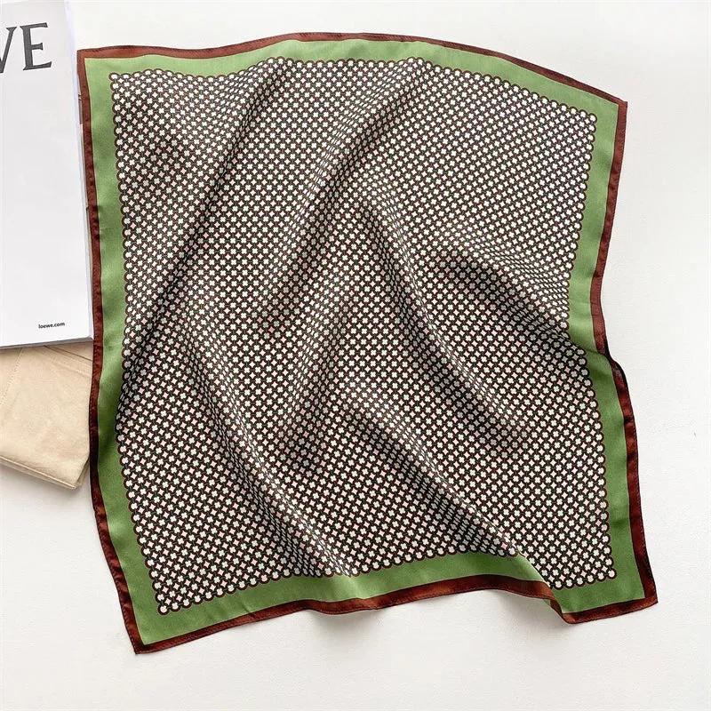 Fashion 100% Real Silk Scarf 53cm Small Neck Wrap Scarf