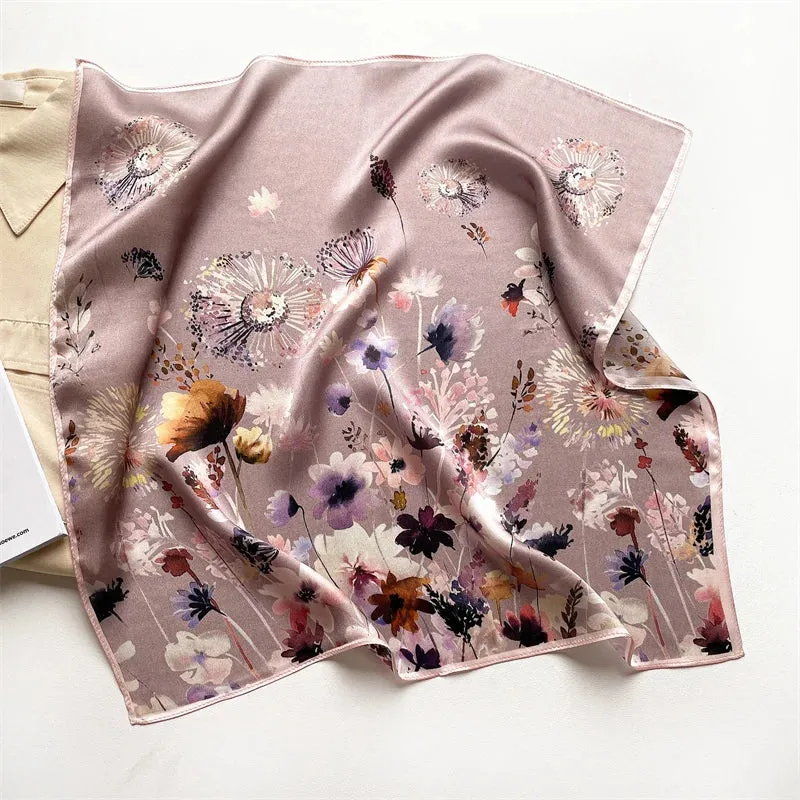 Fashion 100% Real Silk Scarf 53cm Small Neck Wrap Scarf