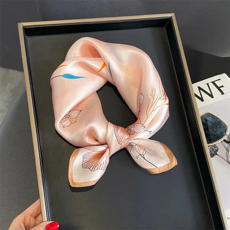 Fashion 100% Real Silk Scarf 53cm Small Neck Wrap Scarf