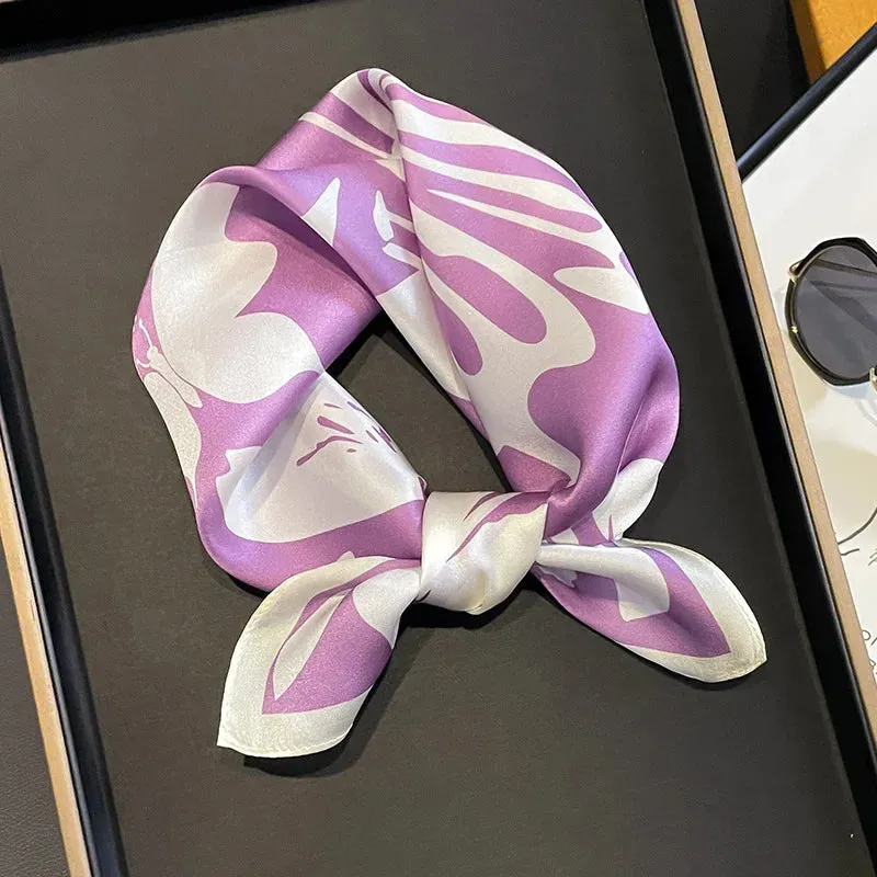 Fashion 100% Real Silk Scarf 53cm Small Neck Wrap Scarf