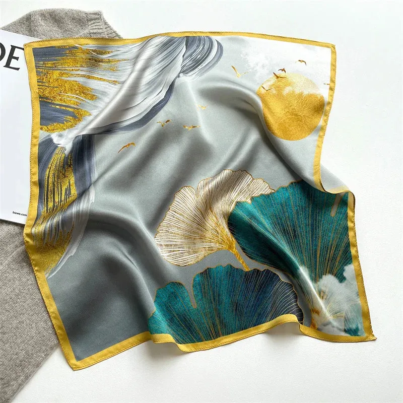 Fashion 100% Real Silk Scarf 53cm Small Neck Wrap Scarf