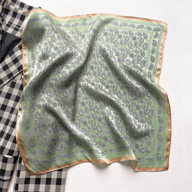 Fashion 100% Real Silk Scarf 53cm Small Neck Wrap Scarf