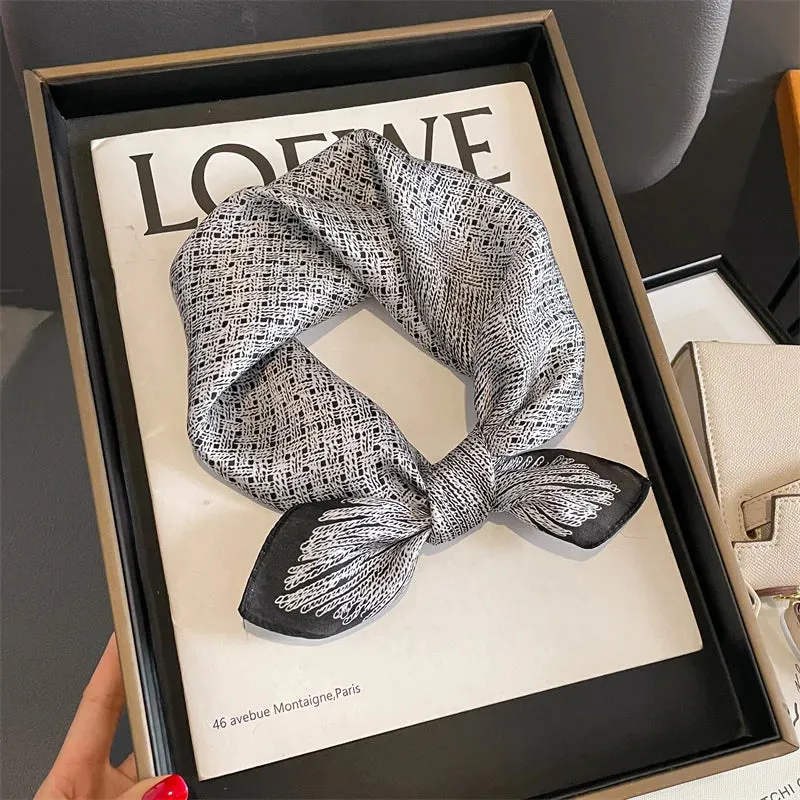 Fashion 100% Real Silk Scarf 53cm Small Neck Wrap Scarf