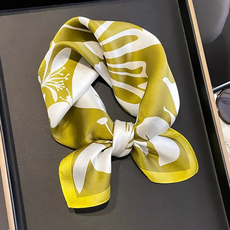 Fashion 100% Real Silk Scarf 53cm Small Neck Wrap Scarf