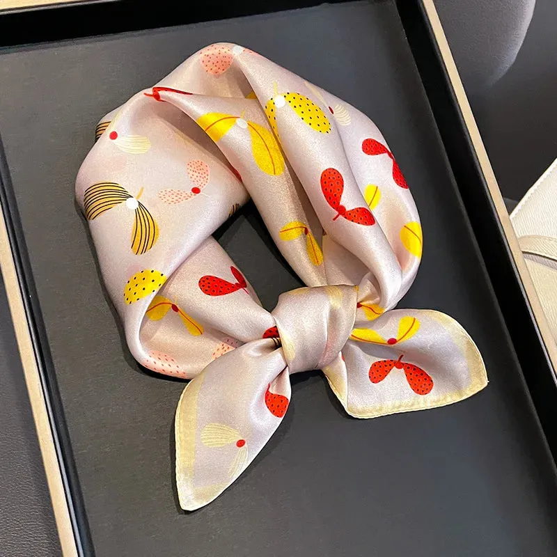 Fashion 100% Real Silk Scarf 53cm Small Neck Wrap Scarf