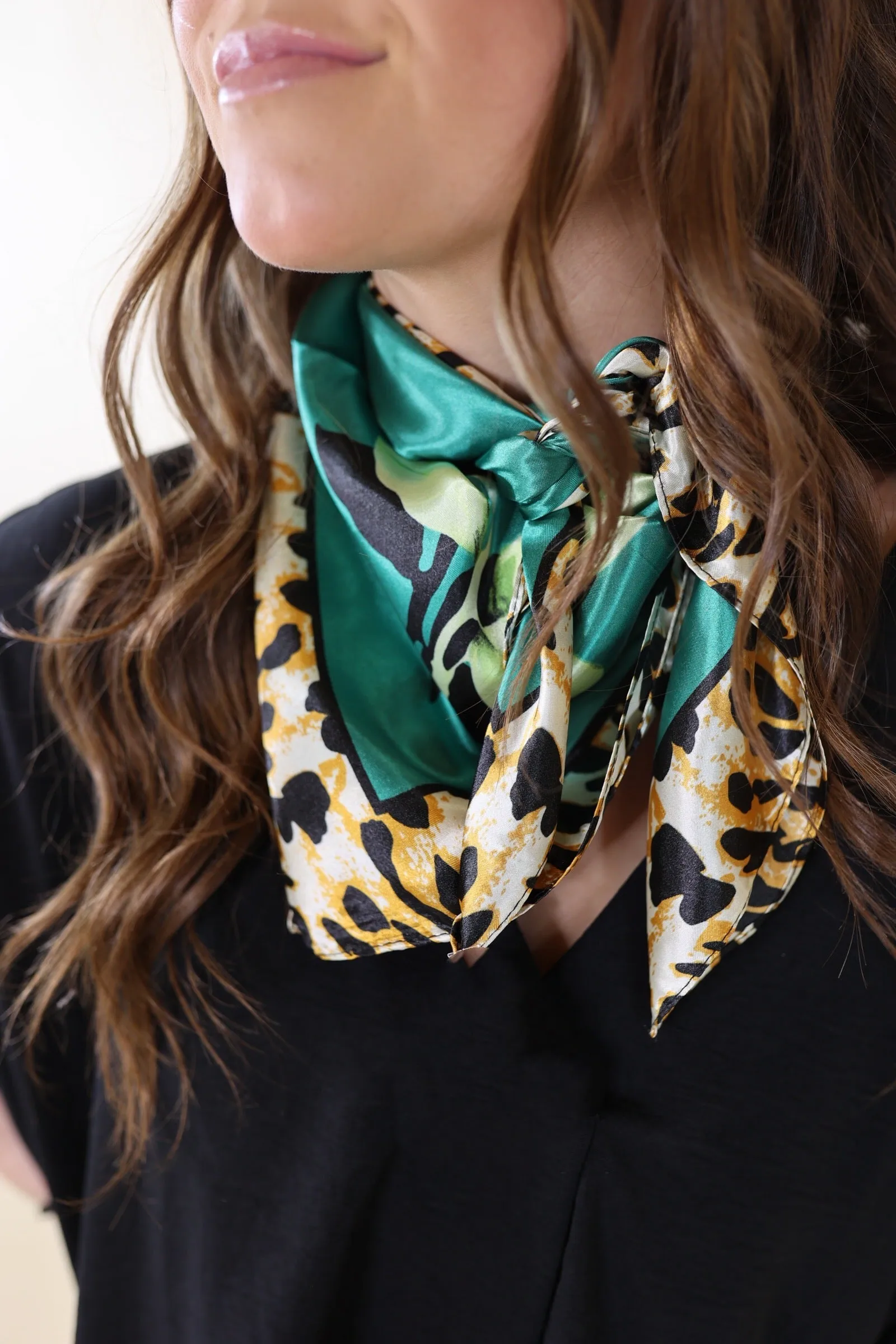 Fiesty Floral Wild Rag in Emerald