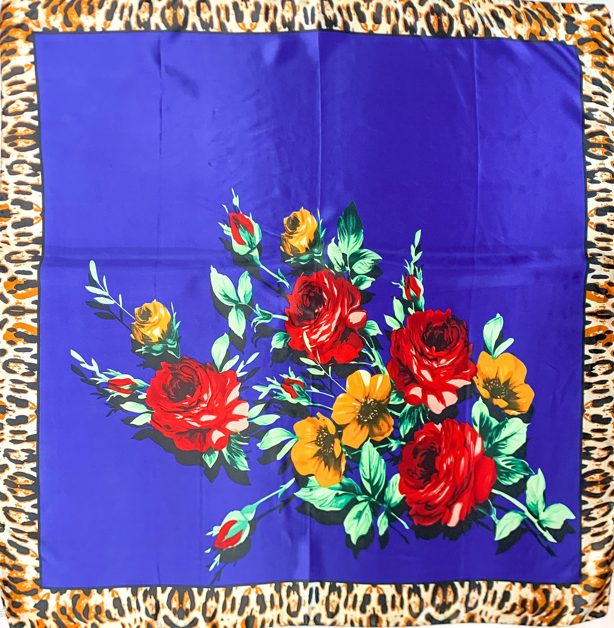 Fiesty Floral Wild Rag in Royal Blue