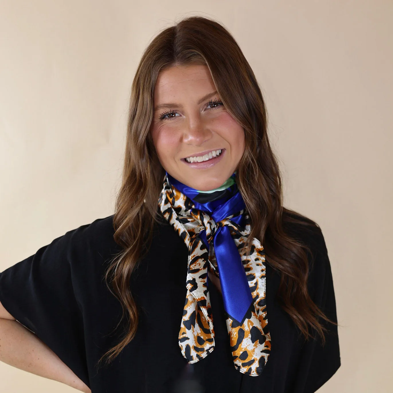 Fiesty Floral Wild Rag in Royal Blue