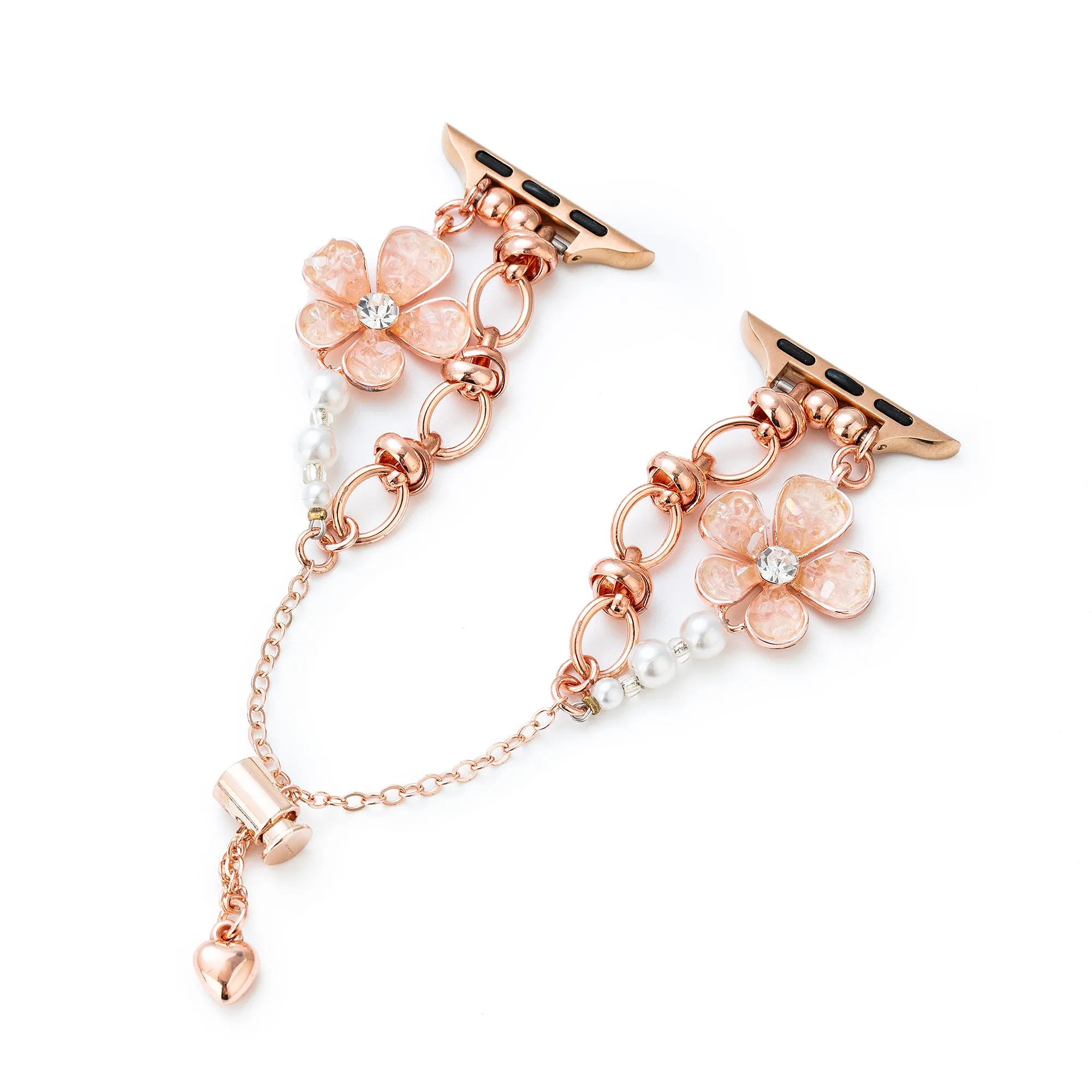 Floral Quartz Chain Watch Band