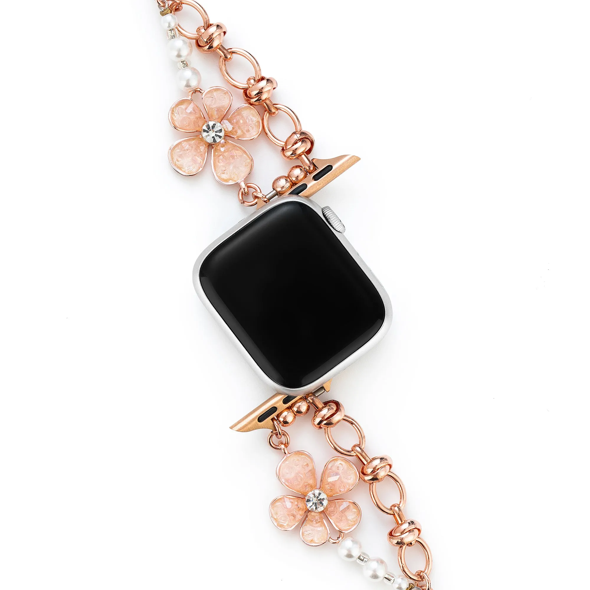 Floral Quartz Chain Watch Band