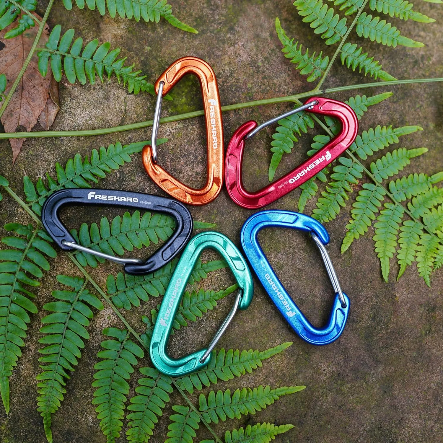 FresKaro 15kN-3372lbs Heavy Duty Wiregate Carabiners, Reliable Time-Tested Stainless Steel Spring Gate, for Camping, Hiking, Hammocks, Backpacking, Dog Leash etc., 3.15inch