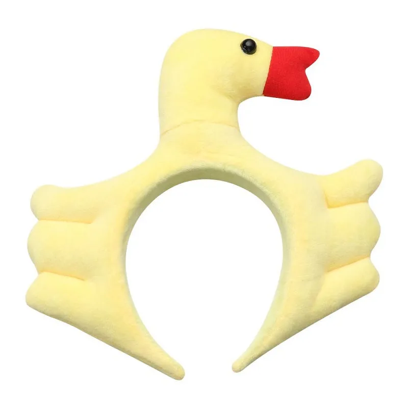 Funny Duck Headband White Yellow Cute Animal Face Wash Hairbands