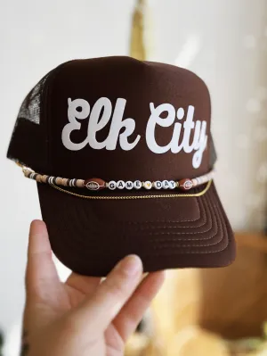 Game Day Beaded Band // Brown & White