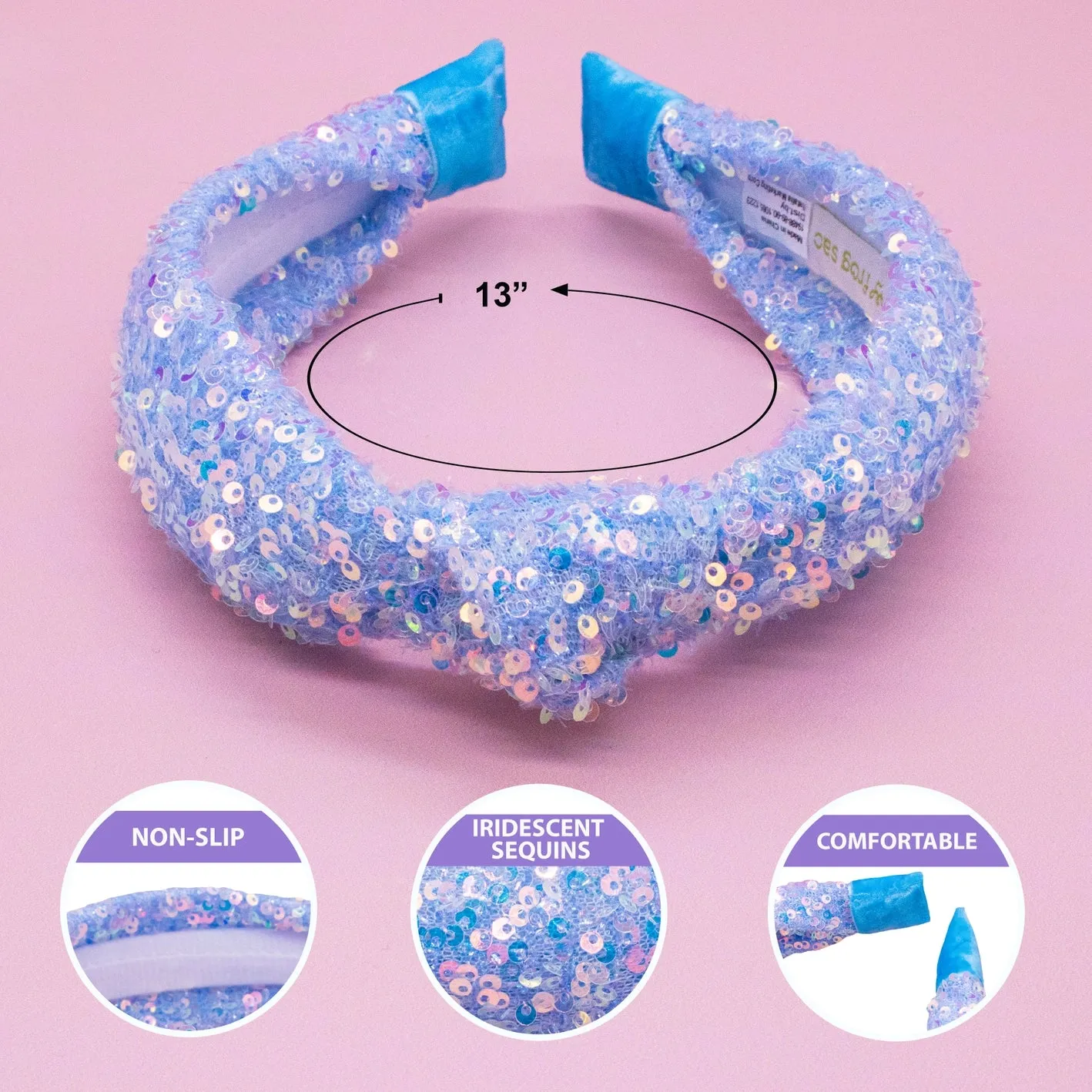 Girls Sequin Knotted Headband
