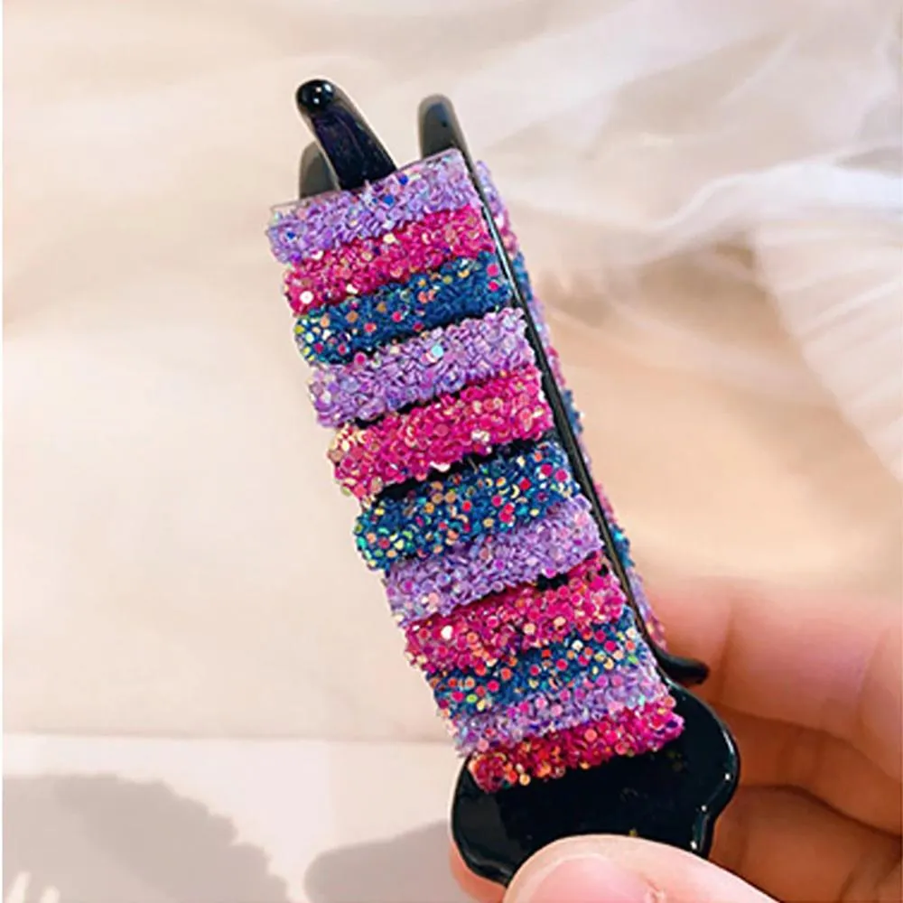 Glittery Rainbow Hair Clips