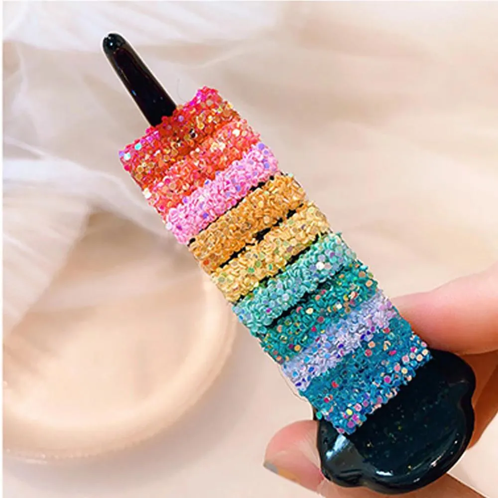 Glittery Rainbow Hair Clips