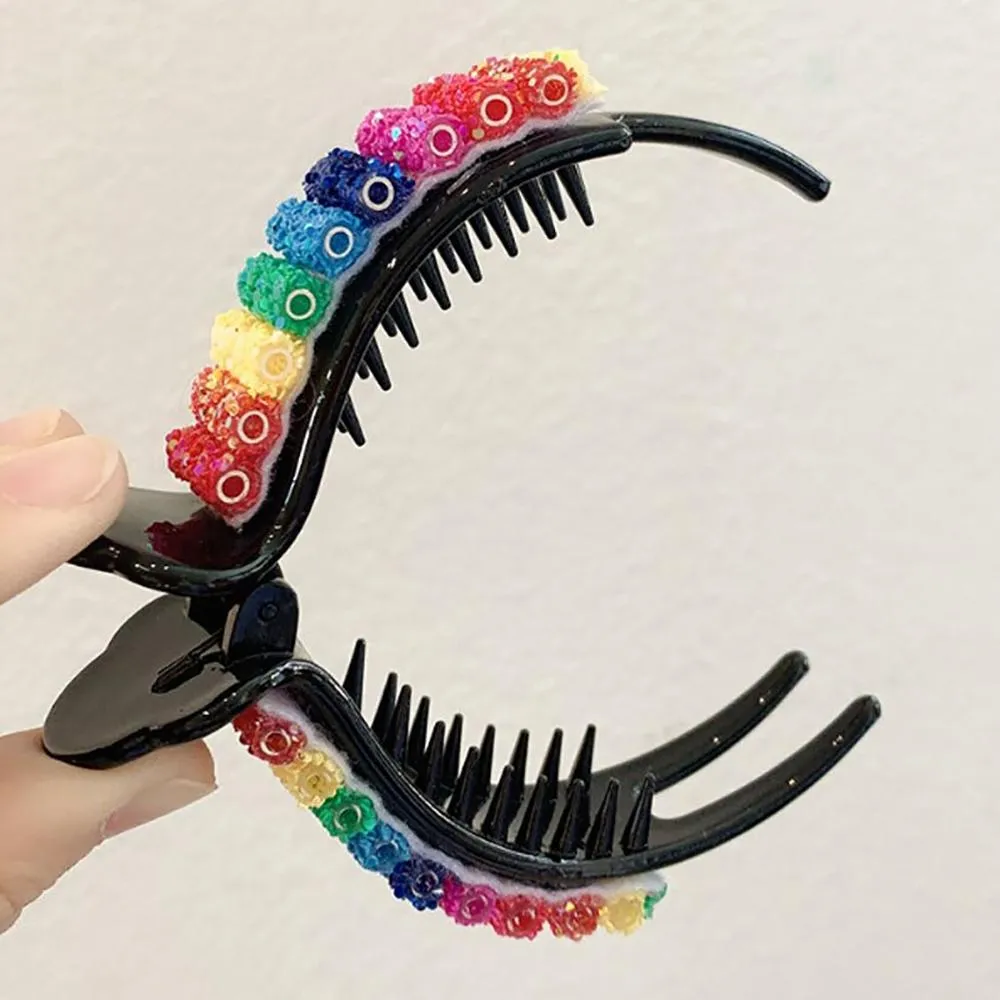 Glittery Rainbow Hair Clips