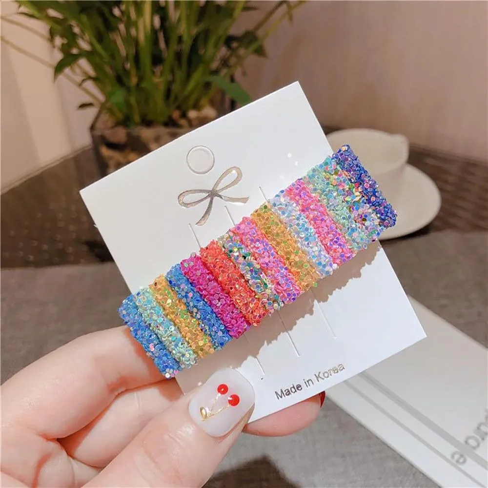Glittery Rainbow Hair Clips