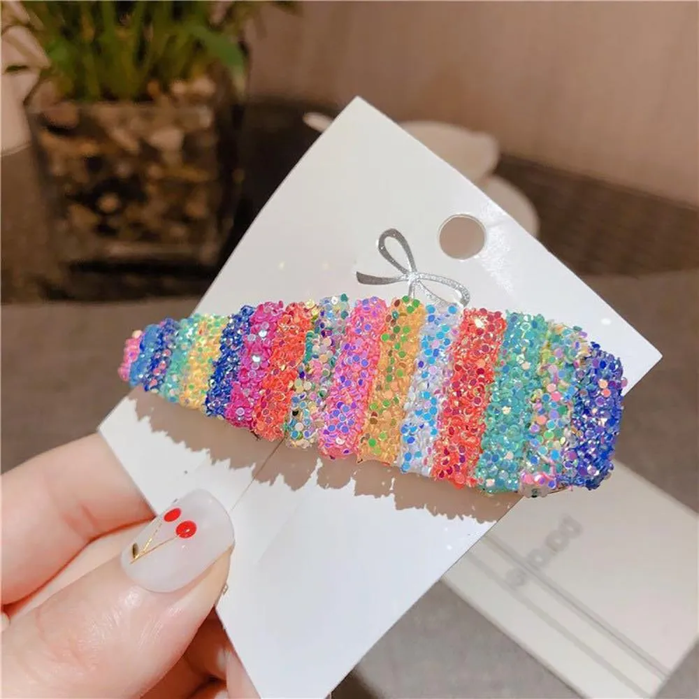 Glittery Rainbow Hair Clips