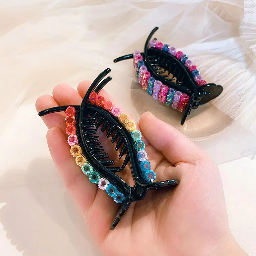 Glittery Rainbow Hair Clips