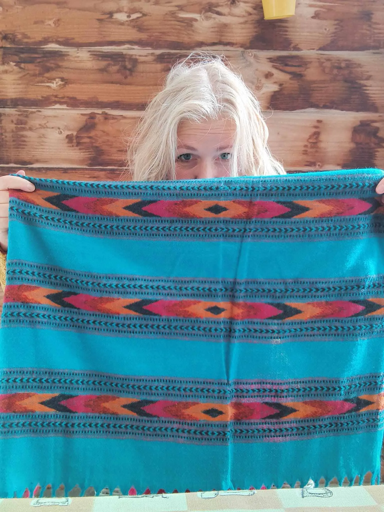 Haia warm winter scarf  - blue sky Madagascar