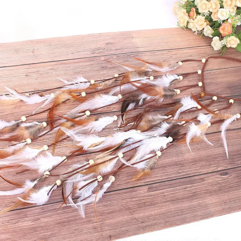 Handmade Gypsy Long Tassel Feather Bohemian Hairbands