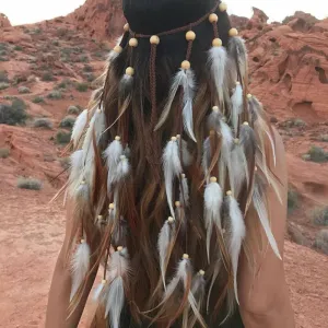 Handmade Gypsy Long Tassel Feather Bohemian Hairbands