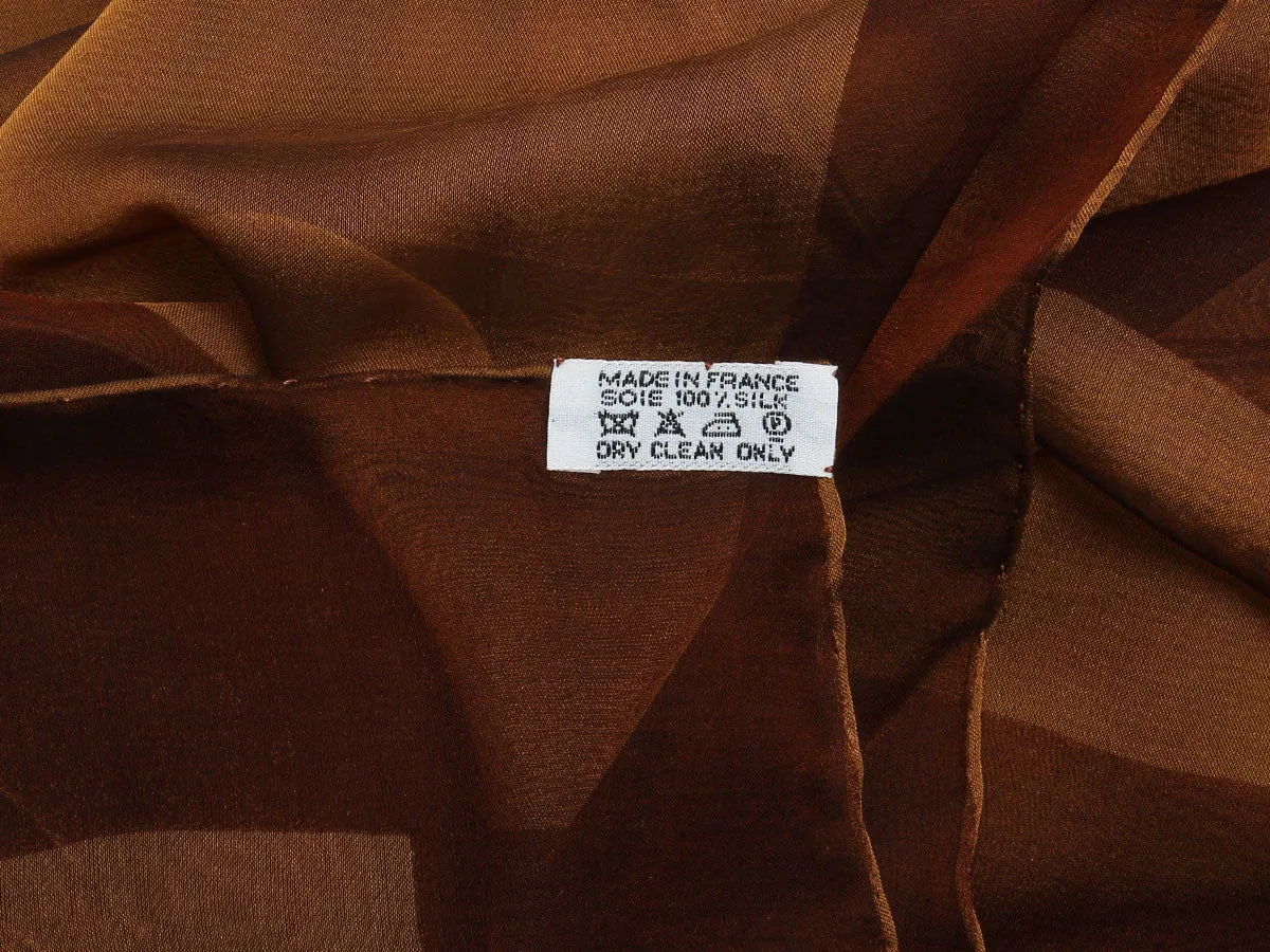Hermès Brown Chiffon Shawl