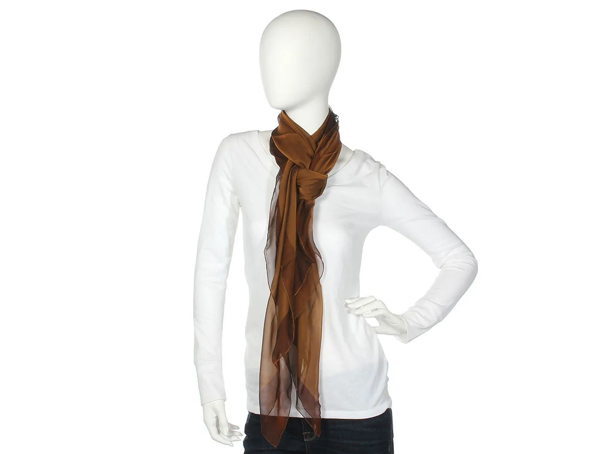 Hermès Brown Chiffon Shawl