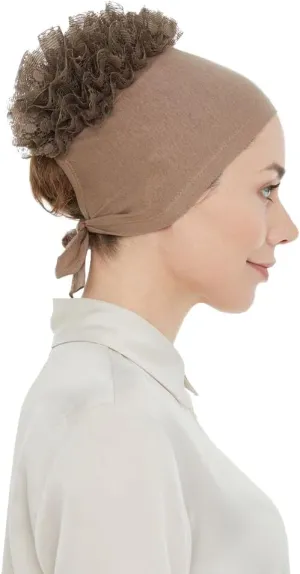 ihvan online Hijab Cap, Head Scarf Beanie, Volumizing Non Slip Head Wraps for Women, Hijab Undercap with Tie-Back Closure