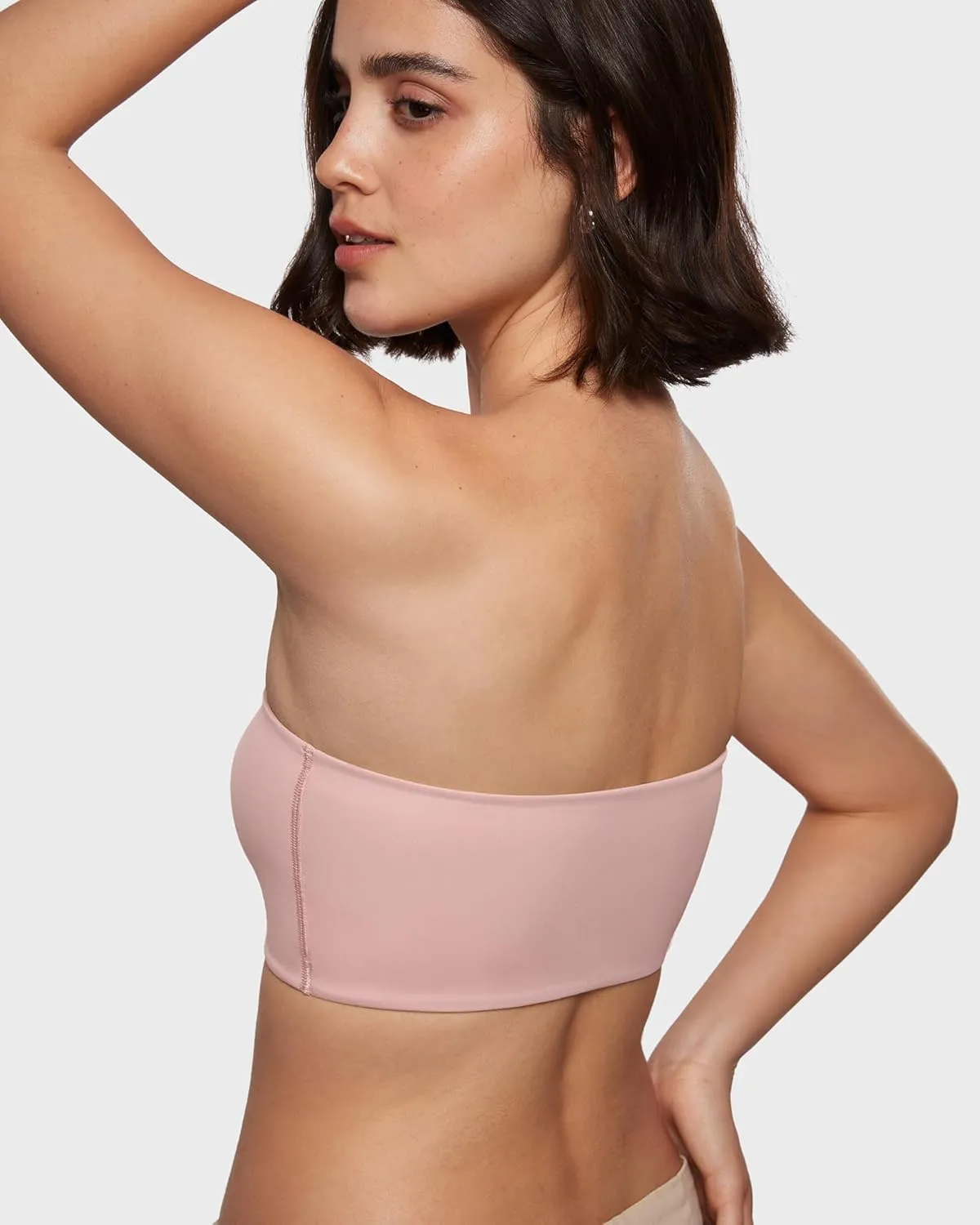 INLYRIC Women's Inbarely Strapless Bandeau Bra Bralette Tube Top Seamless Comfortable Stretchy Non Padded Bras Tops