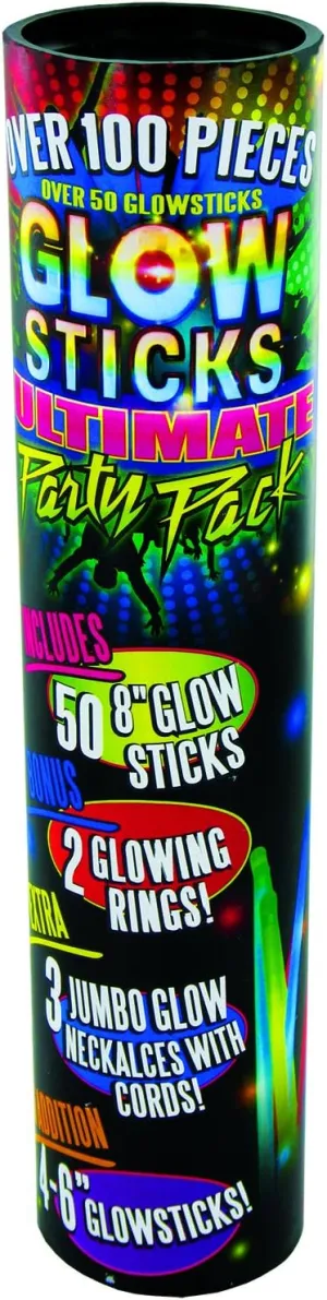 It's My Year Glow Stick Tube Pack (100-Piece), Multicolor (ULT-GLO)