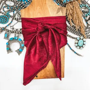 Jacquard Silk Wild Rag in Red