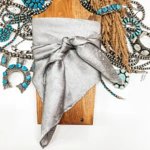 Jacquard Silk Wild Rag in Silver