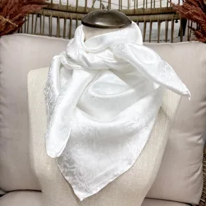 Jacquard Silk Wild Rag in White