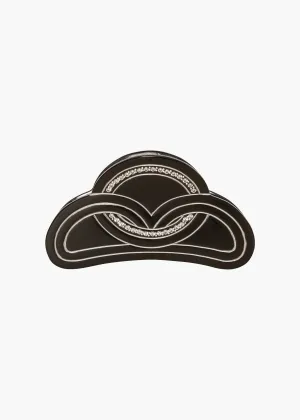 Jacquline Vintage French Jaw Clip -- Black