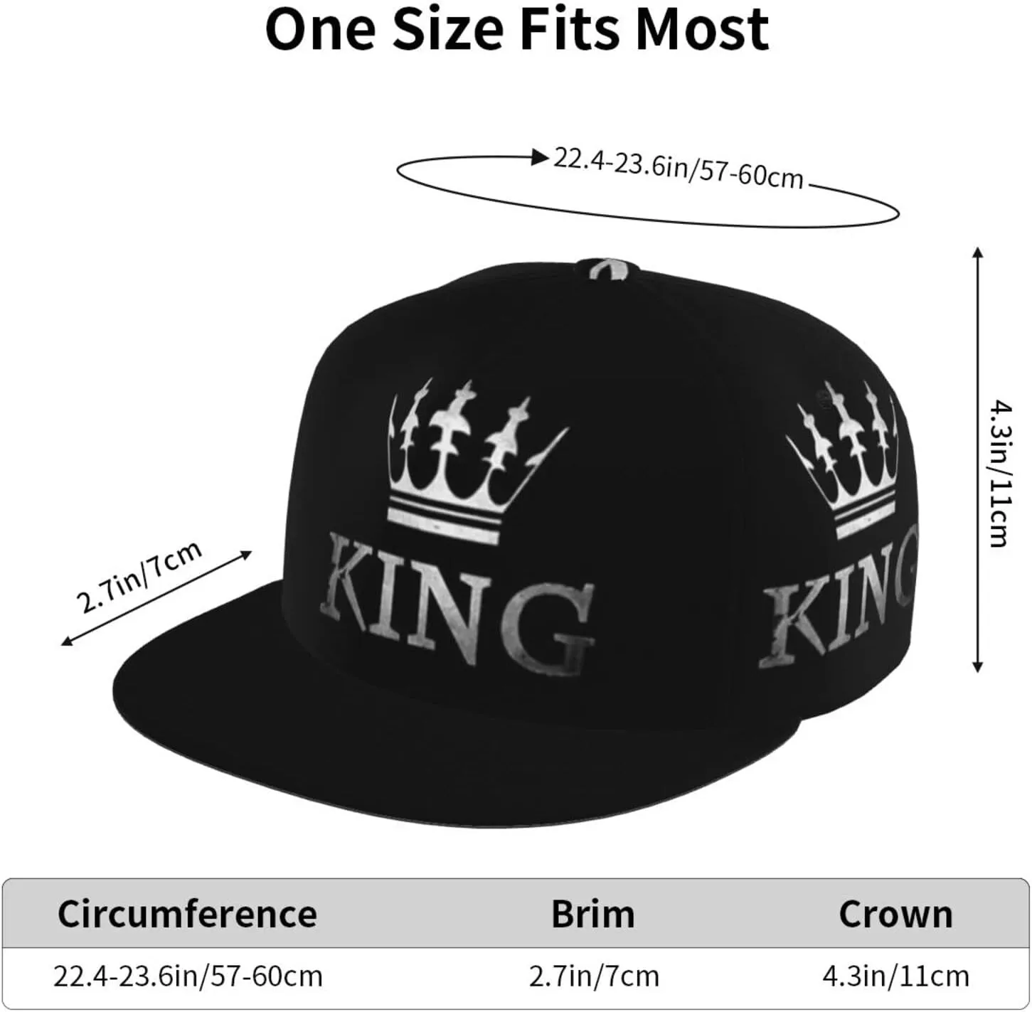 King Baseball Cap Men Cap Flat Brim Summer Fashion Hat Cool Cap for Women Men