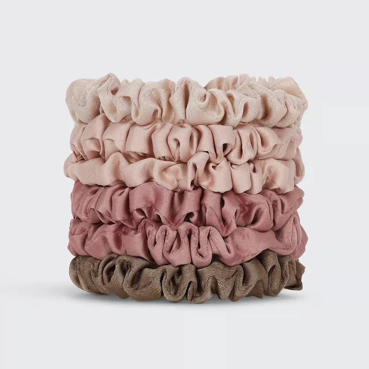 Kitsch Ultra Petite Satin Scrunchies 6pc - Terracotta