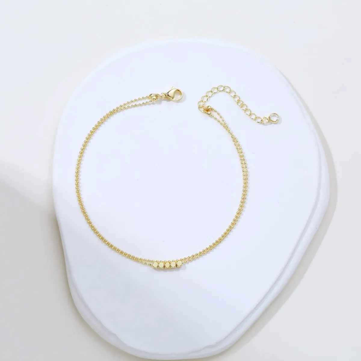 Kyerlyn 14k Gold Dot Anklet Summer Beach