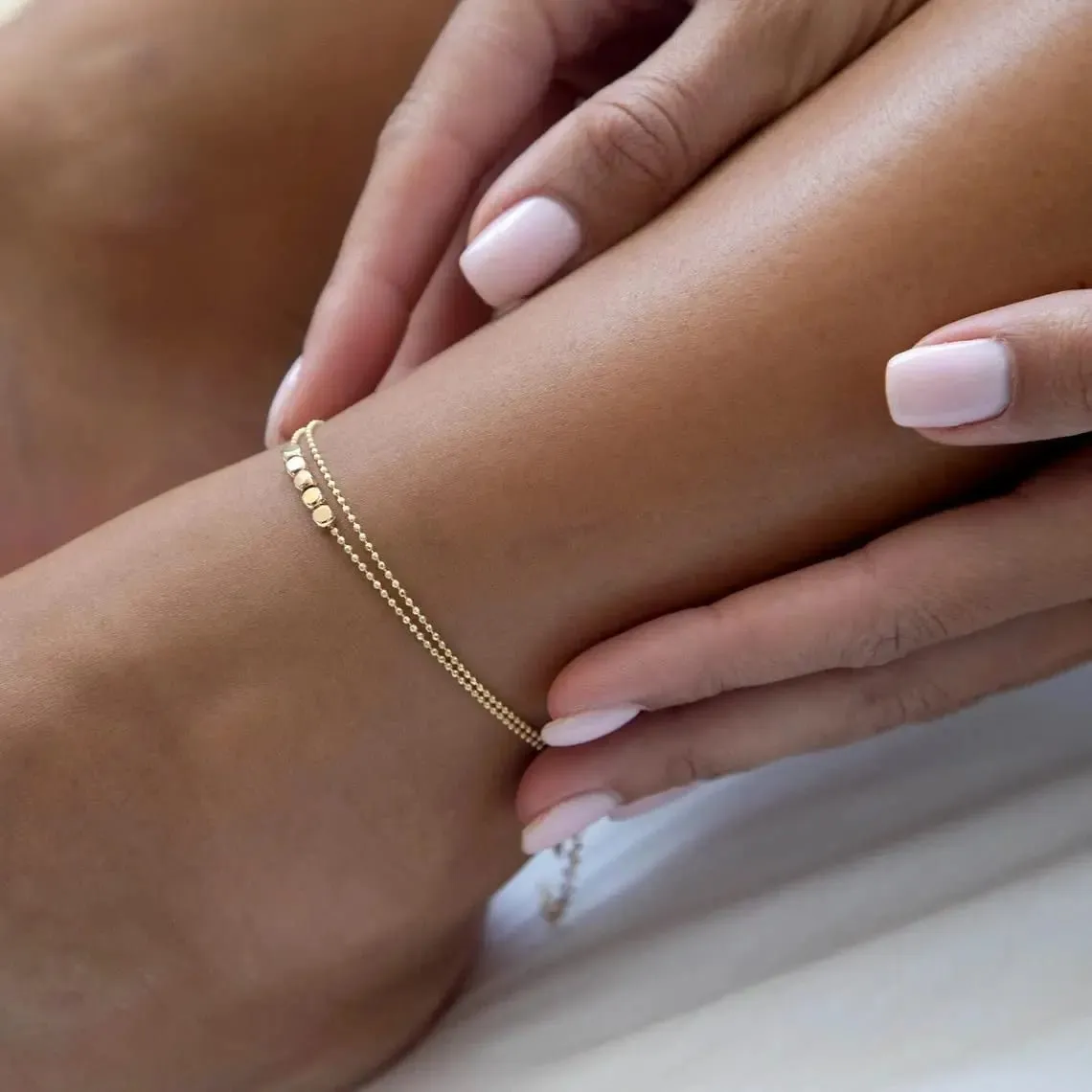 Kyerlyn 14k Gold Dot Anklet Summer Beach