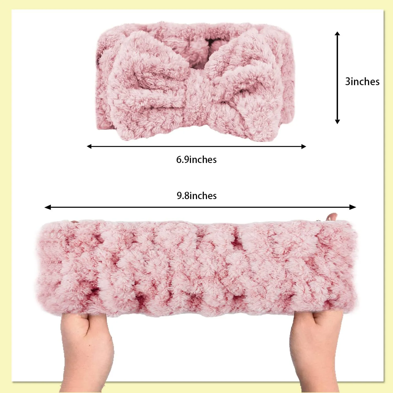 LAPOHI 3 Pack Microfiber Bowtie Headbands for Washing Face, Makeup, Yoga & Sports - Women & Girls