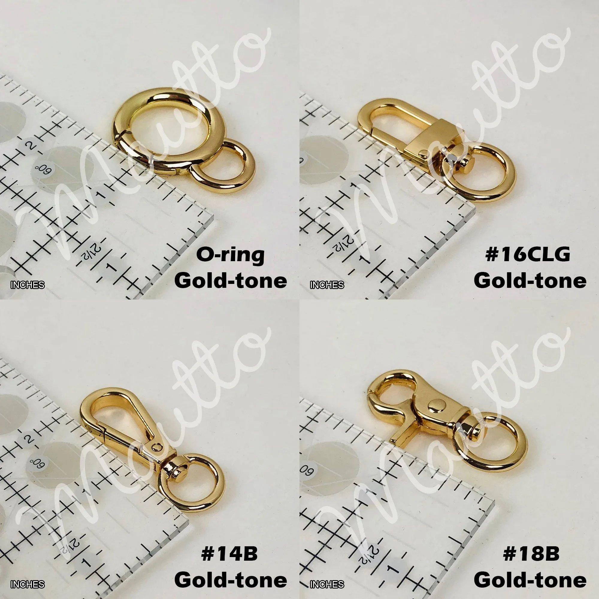 Large Flat Classy Curb Chain, Gold-tone Finish - 9/16 inch (15mm) Wide Luxury Chain Strap - Handle to Crossbody Lengths