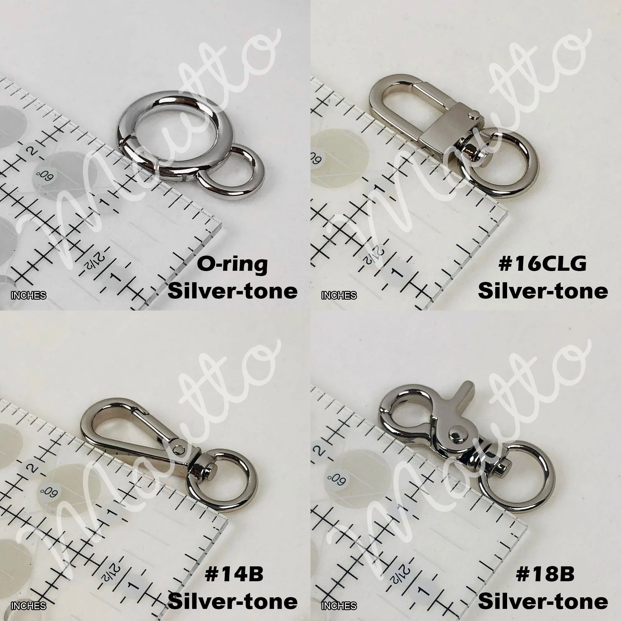 Large Flat Classy Curb Chain, Silver-tone Finish - 9/16 inch (15mm) Wide Luxury Chain Strap - Handle to Crossbody Lengths