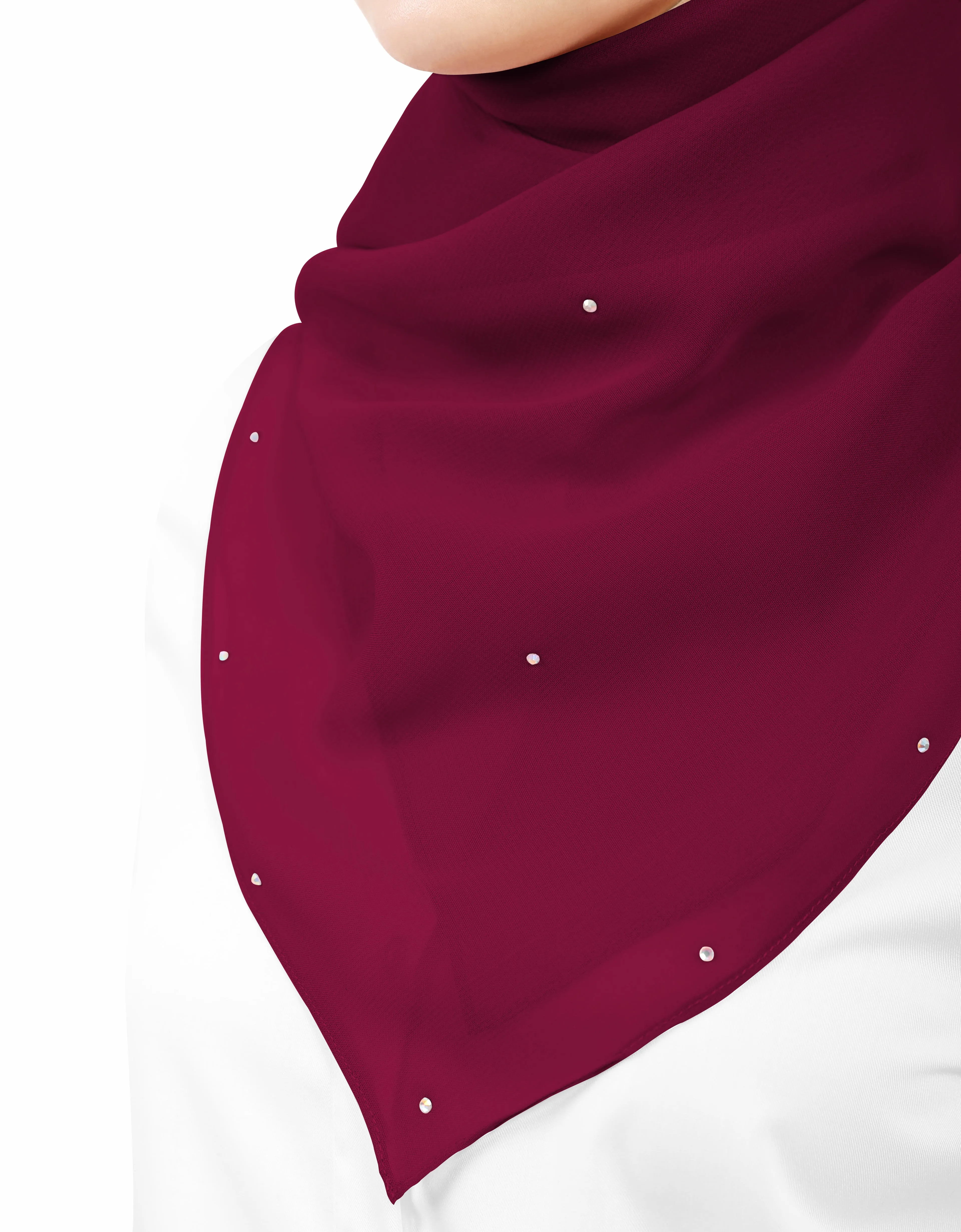 Leanne Square Scarf Col.24 (Maroon)