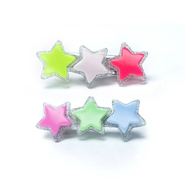 Lilies & Roses Stars Neon Alligator Clip Set