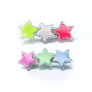 Lilies & Roses Stars Neon Alligator Clip Set