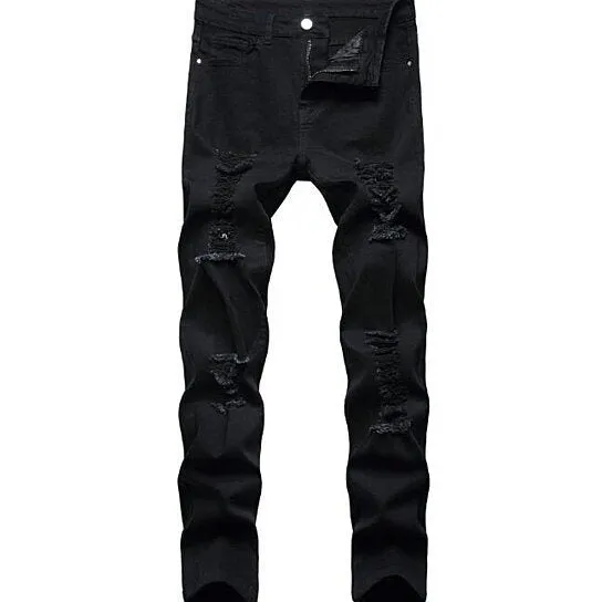 Men's Slim Fit Ripped Distressed Stretch Jeans Pants
